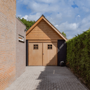 Prefab garage met zadeldak