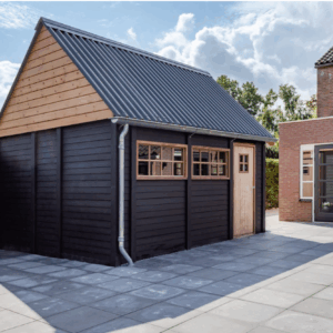 Prefab garage met zadeldak